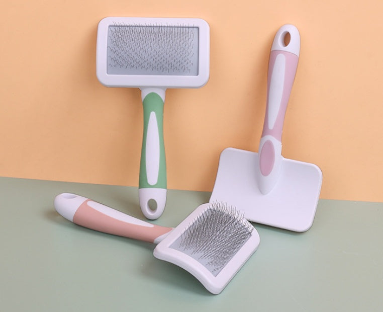 HKM-7772605 Dog Knot Remover and Unraveled Comb - Plastic Grooming Tool in Pink, Green, Purple
