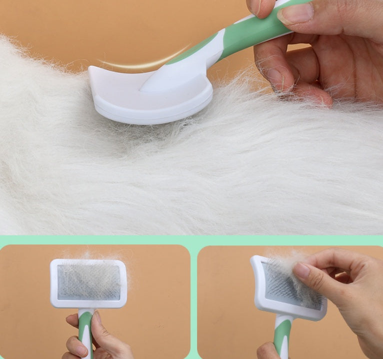 HKM-7772605 Dog Knot Remover and Unraveled Comb - Plastic Grooming Tool in Pink, Green, Purple