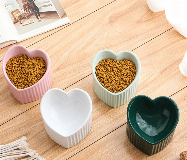 HKM-7772989 Ceramic Pet Bowl with Inclined Design for Healthier Feeding, Dishwasher & Microwave Safe