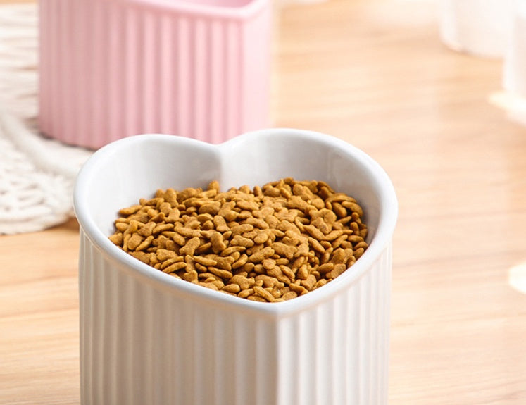 HKM-7772989 Ceramic Pet Bowl with Inclined Design for Healthier Feeding, Dishwasher & Microwave Safe