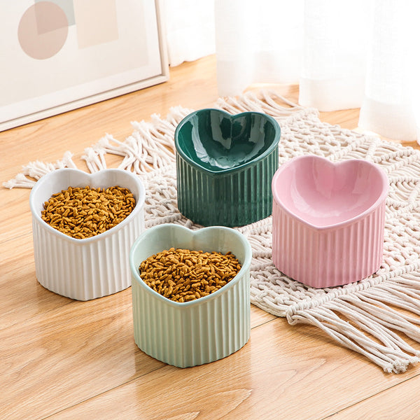 HKM-7772989 Ceramic Pet Bowl with Inclined Design for Healthier Feeding, Dishwasher & Microwave Safe