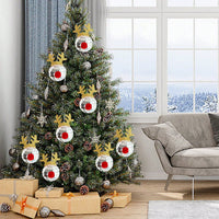 HKM-777299 Disco Mirror Ball Ornaments with Elk Antlers for Holiday Decor and Festive Celebrations