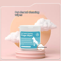 HKM-7773245 Pet Cleaning Essentials: Thickened Dental Finger Cots & Ear Wipes Set, 50 Pieces Each