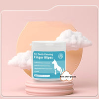 HKM-7773245 Pet Cleaning Essentials: Thickened Dental Finger Cots & Ear Wipes Set, 50 Pieces Each