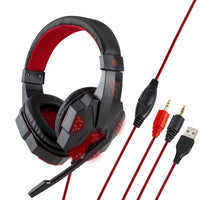 HKM-777363 Luminous Wired Computer Headset with 3.5mm and USB Connectivity - 40mm Drivers, 2m Cable, 20-20,000 Hz Frequency Response