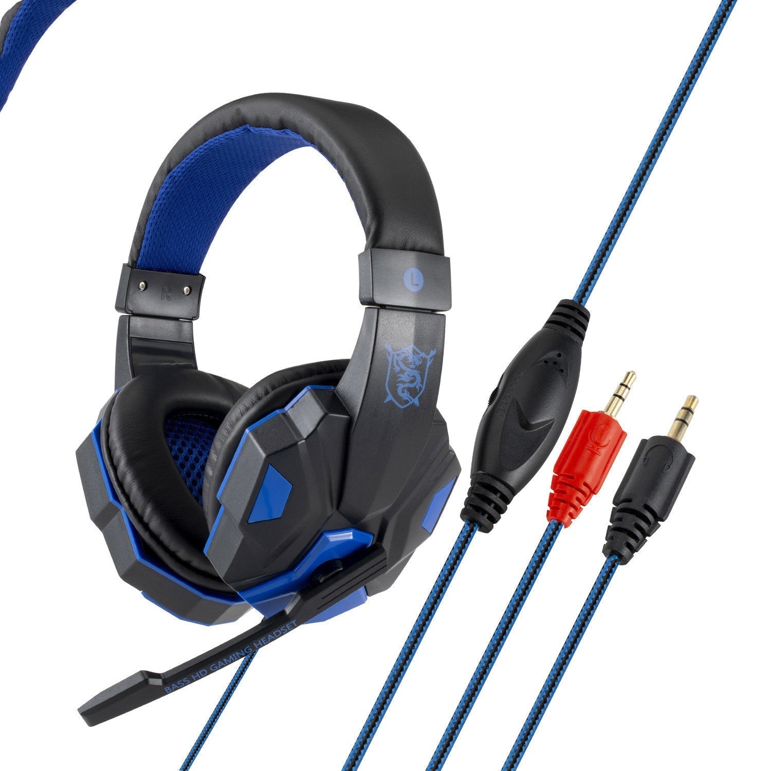 HKM-777363 Luminous Wired Computer Headset with 3.5mm and USB Connectivity - 40mm Drivers, 2m Cable, 20-20,000 Hz Frequency Response