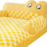 HKM-7774269 Washable Plush Dog Sofa Bed with Antislip Base for Cats and Small Dogs, Multiple Sizes Available