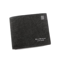 HKM-777427 Personalized Men's Short Wallet in PU Leather with Card Slots and Coin Pockets