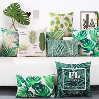 HKM-777555 Medium Plant Rainforest Series Pillow - 45x45cm Thick Blended Fabric with Nature-Inspired Designs