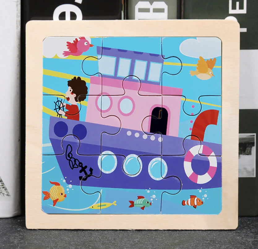 HKM-777619 Wooden Animal Puzzle Toy for Toddlers Age 1-3 - Educational and Interactive Learning Game