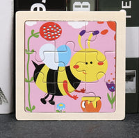 HKM-777619 Wooden Animal Puzzle Toy for Toddlers Age 1-3 - Educational and Interactive Learning Game