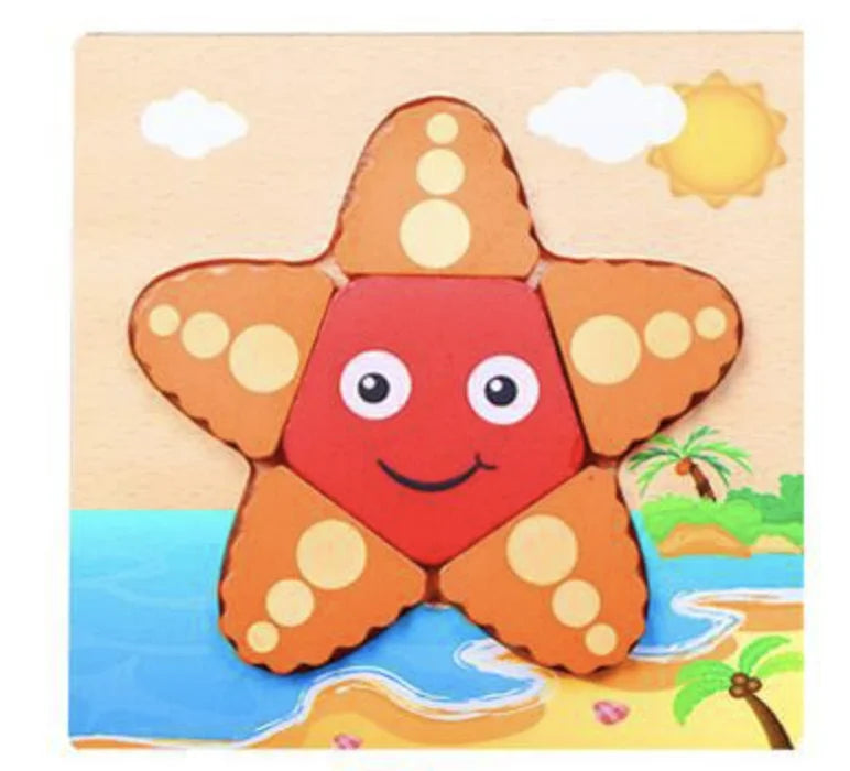 HKM-777619 Wooden Animal Puzzle Toy for Toddlers Age 1-3 - Educational and Interactive Learning Game