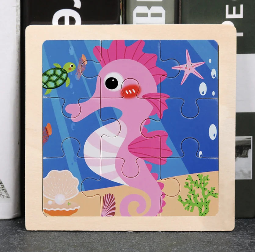 HKM-777619 Wooden Animal Puzzle Toy for Toddlers Age 1-3 - Educational and Interactive Learning Game