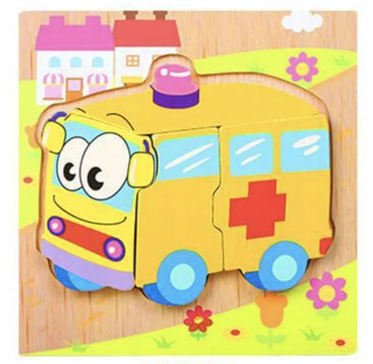 HKM-777619 Wooden Animal Puzzle Toy for Toddlers Age 1-3 - Educational and Interactive Learning Game