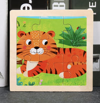HKM-777619 Wooden Animal Puzzle Toy for Toddlers Age 1-3 - Educational and Interactive Learning Game