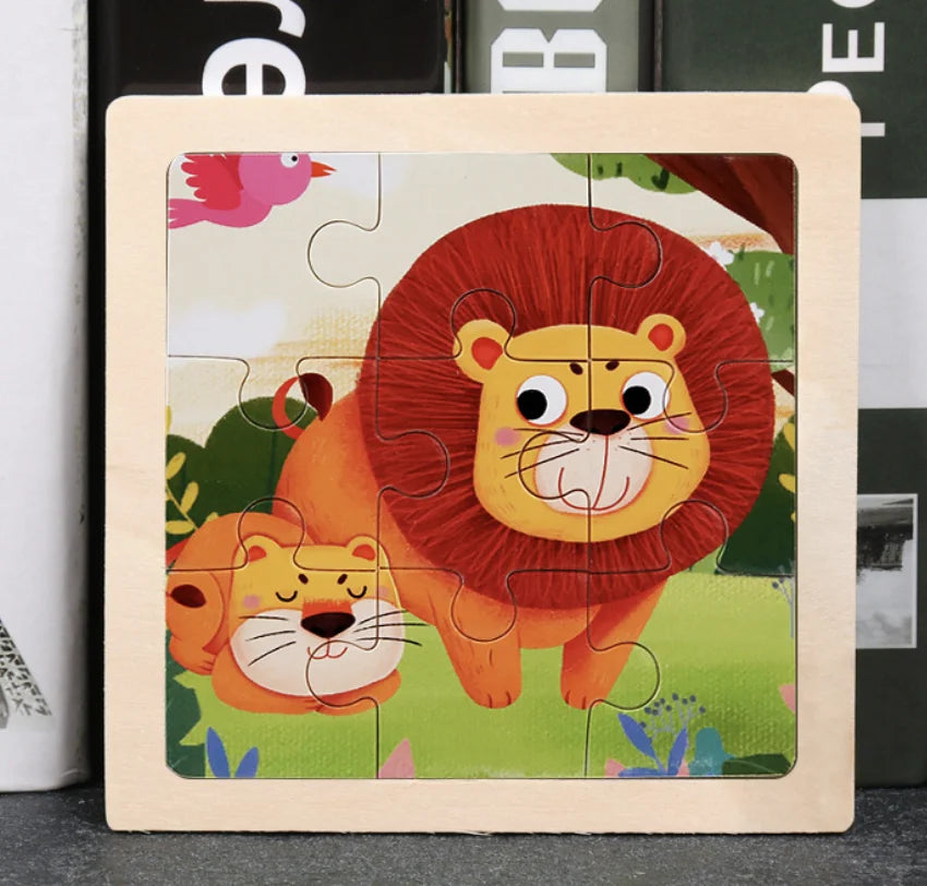 HKM-777619 Wooden Animal Puzzle Toy for Toddlers Age 1-3 - Educational and Interactive Learning Game