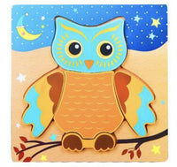 HKM-777619 Wooden Animal Puzzle Toy for Toddlers Age 1-3 - Educational and Interactive Learning Game