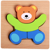 HKM-777619 Wooden Animal Puzzle Toy for Toddlers Age 1-3 - Educational and Interactive Learning Game