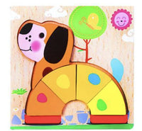 HKM-777619 Wooden Animal Puzzle Toy for Toddlers Age 1-3 - Educational and Interactive Learning Game