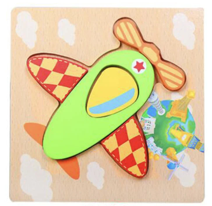 HKM-777619 Wooden Animal Puzzle Toy for Toddlers Age 1-3 - Educational and Interactive Learning Game