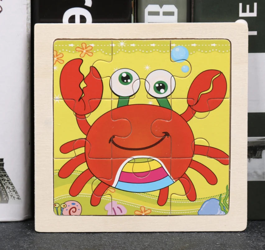 HKM-777619 Wooden Animal Puzzle Toy for Toddlers Age 1-3 - Educational and Interactive Learning Game