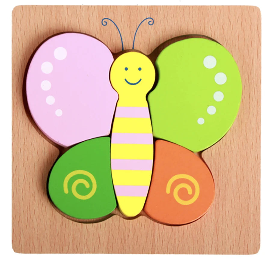 HKM-777619 Wooden Animal Puzzle Toy for Toddlers Age 1-3 - Educational and Interactive Learning Game