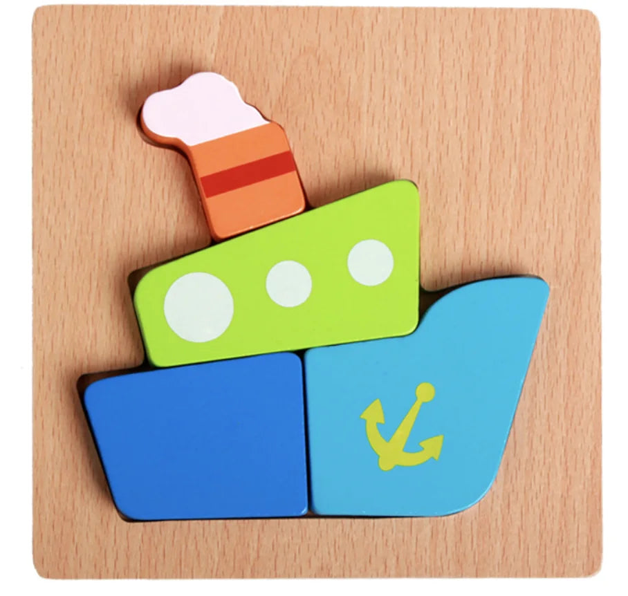 HKM-777619 Wooden Animal Puzzle Toy for Toddlers Age 1-3 - Educational and Interactive Learning Game