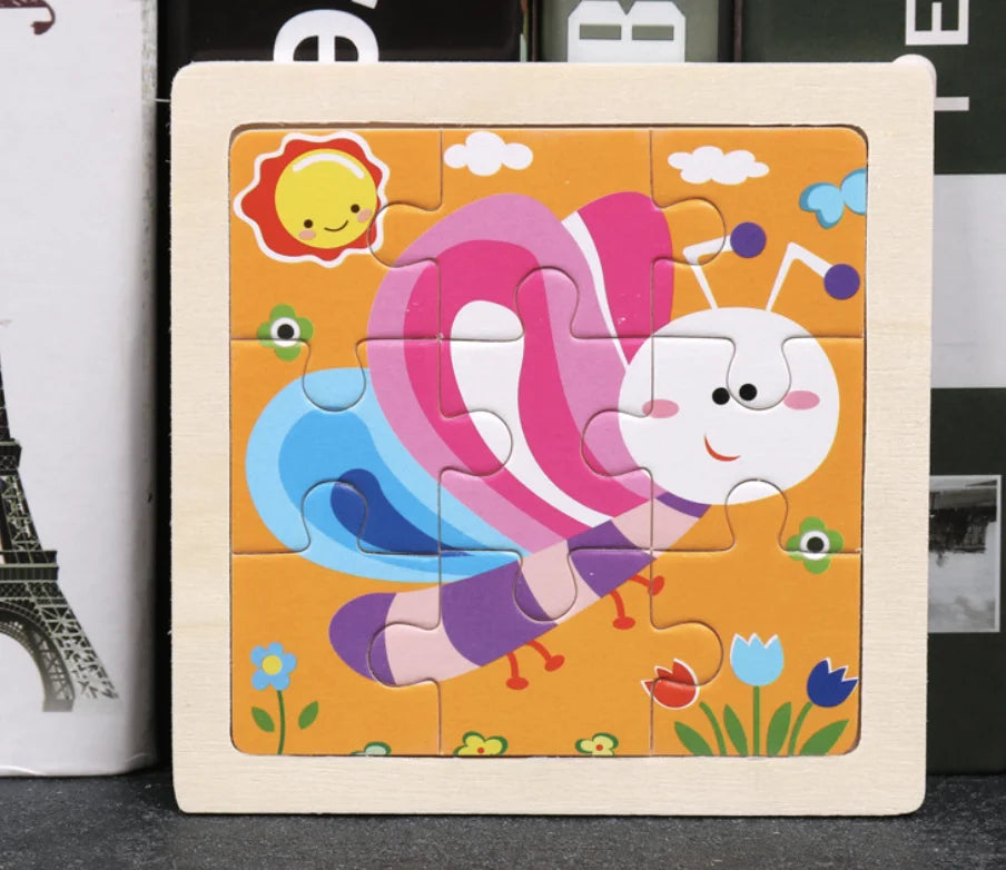 HKM-777619 Wooden Animal Puzzle Toy for Toddlers Age 1-3 - Educational and Interactive Learning Game