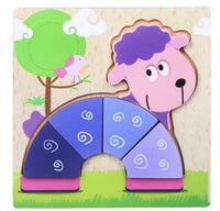 HKM-777619 Wooden Animal Puzzle Toy for Toddlers Age 1-3 - Educational and Interactive Learning Game