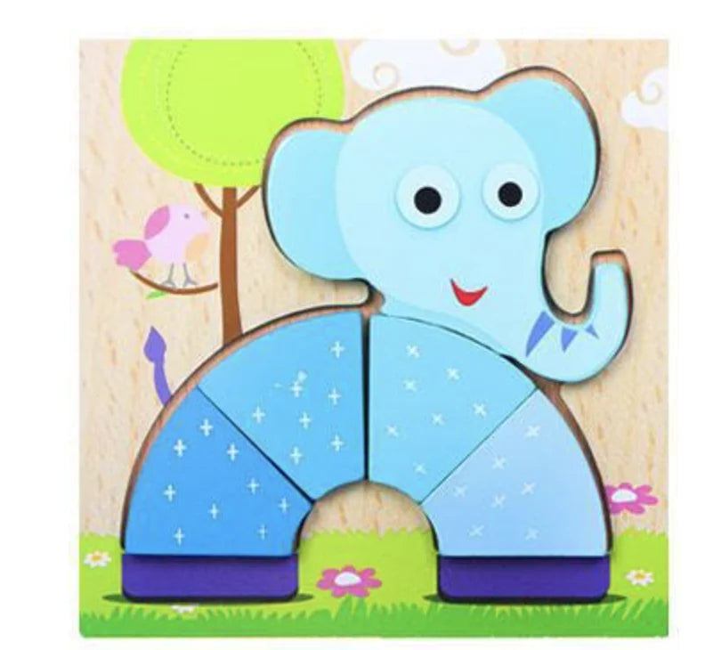 HKM-777619 Wooden Animal Puzzle Toy for Toddlers Age 1-3 - Educational and Interactive Learning Game