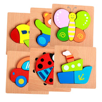 HKM-777619 Wooden Animal Puzzle Toy for Toddlers Age 1-3 - Educational and Interactive Learning Game