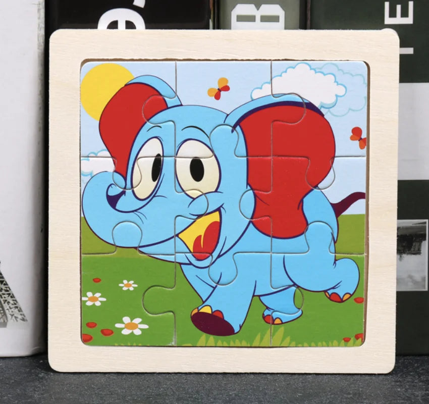 HKM-777619 Wooden Animal Puzzle Toy for Toddlers Age 1-3 - Educational and Interactive Learning Game