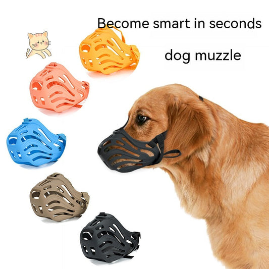 HKM-7776445 Comfortable Silicone Mouth Cover Mask for Dogs - Available in Multiple Colors and Sizes