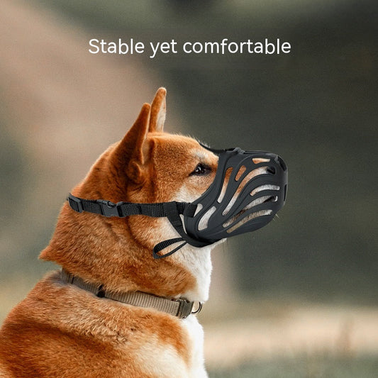 HKM-7776445 Comfortable Silicone Mouth Cover Mask for Dogs - Available in Multiple Colors and Sizes