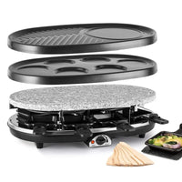 HKM-777683 1500W Adjustable Electric BBQ Grill with 8 Non-Stick Indoor Raclette Pans