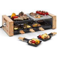 HKM-777683 1500W Adjustable Electric BBQ Grill with 8 Non-Stick Indoor Raclette Pans