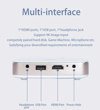 HKM-777683 Portable 4K Home Theater Projector with Smart DLP, 5400mAh Battery, and Dual Wifi Connectivity for Travel