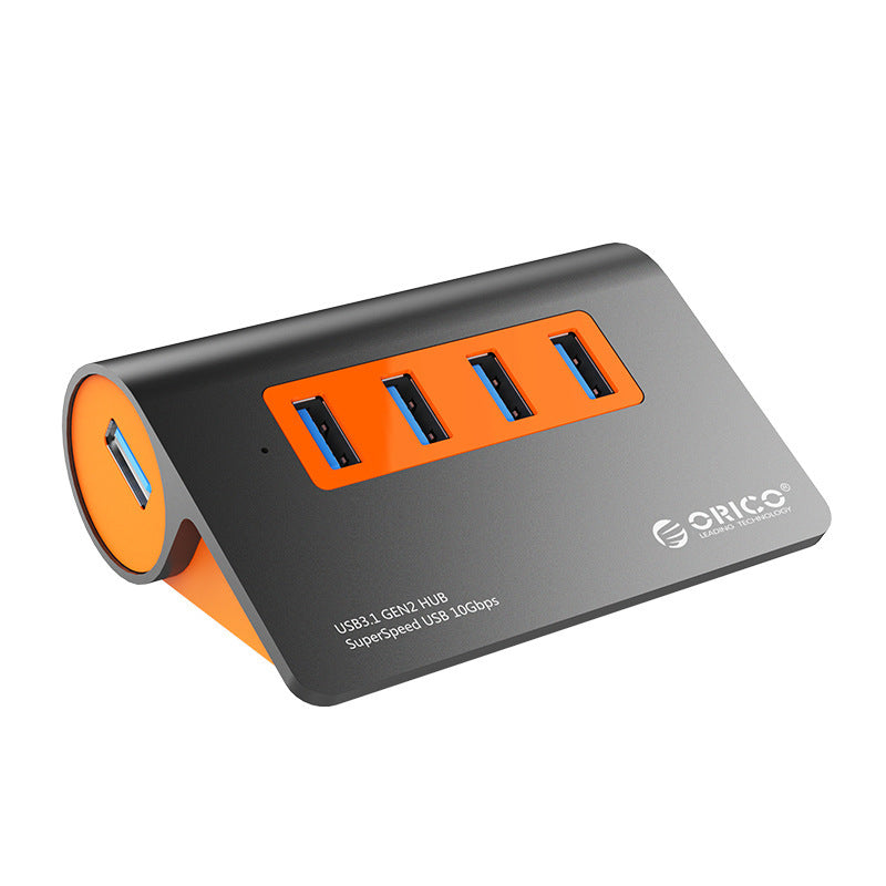 HKM-777683 USB 3.1 Laptop Hub with Power Supply and Indicator Light in Dark Gray & Orange