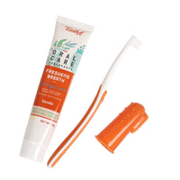 HKM-7778365 Pet Dog Fashion Cleaning Toothbrush Set in Vanilla, Beef, Cyan, and White