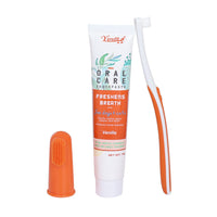 HKM-7778365 Pet Dog Fashion Cleaning Toothbrush Set in Vanilla, Beef, Cyan, and White