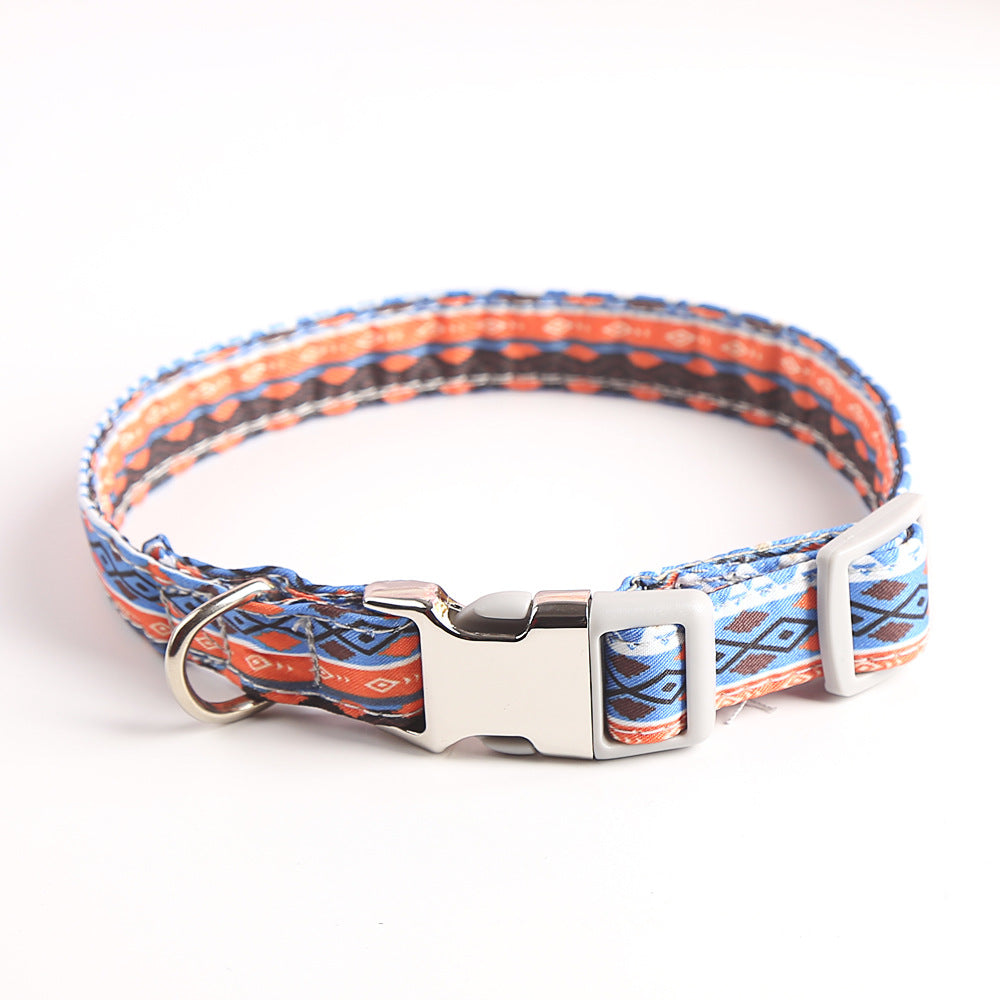 HKM-7778621 Stylish Cotton Dog Collar with Durable Alloy Buckle - Available in Vibrant Colors