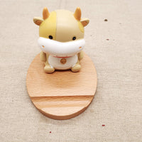 HKM-777875 Beech Wood Lazy Phone Holder – Custom Lettering Mobile Stand with Unique Animal Designs