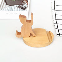 HKM-777875 Beech Wood Lazy Phone Holder – Custom Lettering Mobile Stand with Unique Animal Designs