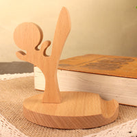 HKM-777875 Beech Wood Lazy Phone Holder – Custom Lettering Mobile Stand with Unique Animal Designs