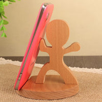 HKM-777875 Beech Wood Lazy Phone Holder – Custom Lettering Mobile Stand with Unique Animal Designs