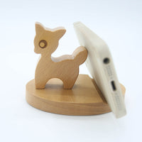 HKM-777875 Beech Wood Lazy Phone Holder – Custom Lettering Mobile Stand with Unique Animal Designs