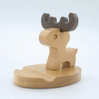 HKM-777875 Beech Wood Lazy Phone Holder – Custom Lettering Mobile Stand with Unique Animal Designs