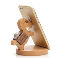HKM-777875 Beech Wood Lazy Phone Holder – Custom Lettering Mobile Stand with Unique Animal Designs
