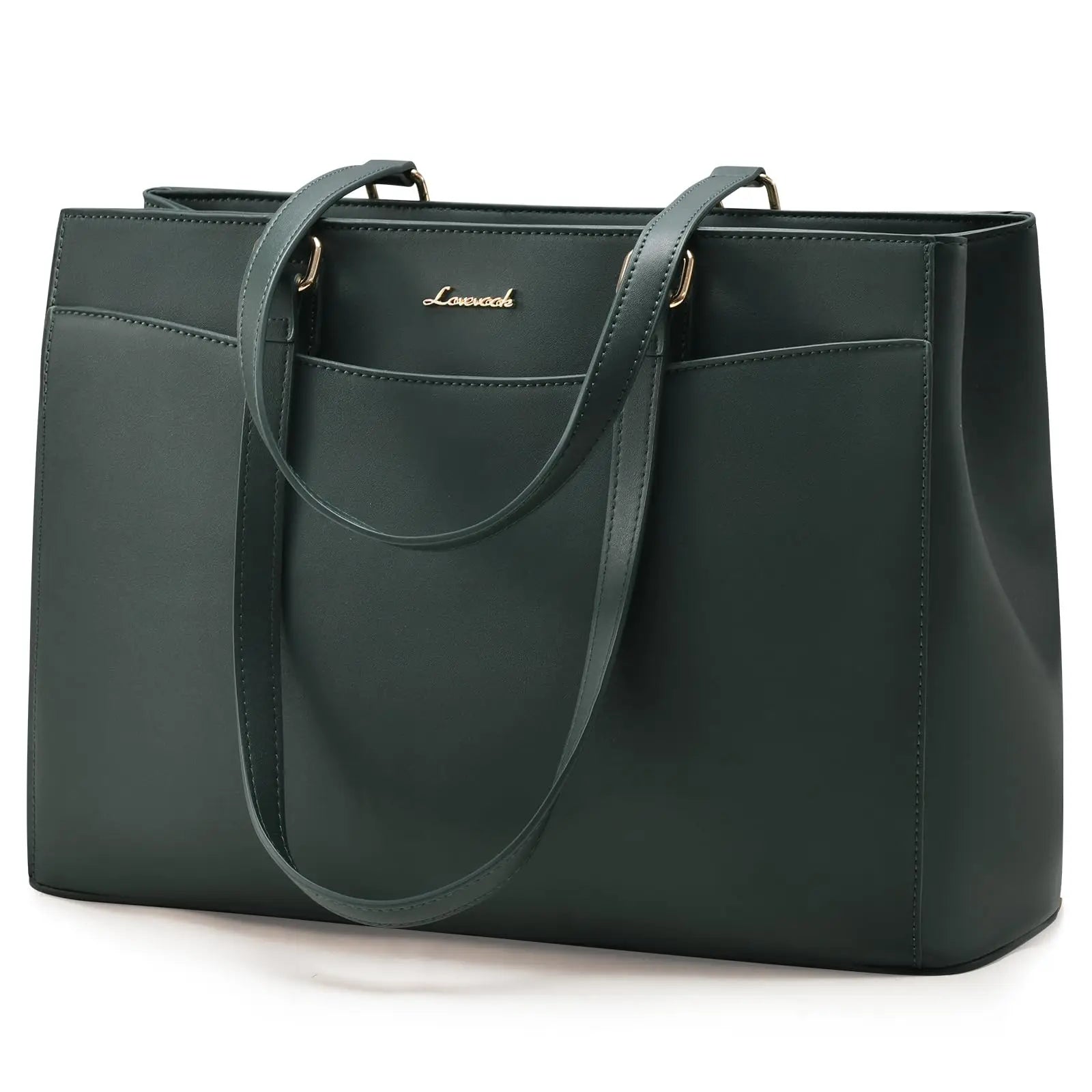 HKM-777875 Waterproof PU Leather 15.6-17.3 Inch Business Tote Bag for Women - Classic Office Briefcase