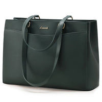 HKM-777875 Waterproof PU Leather 15.6-17.3 Inch Business Tote Bag for Women - Classic Office Briefcase